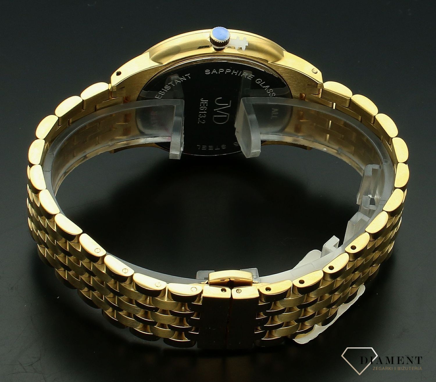 Zegarek męski JVD na bransolecie w złotym kolorze szafirowe szkło JE613.2. Męski zegarek na bransolecie. Zegarek męski z szafirowym szkłem. Zegarek męski JVD w złotym kolorze. Zegarek na bransolecie z czytelną tarczą. Męski zegarek na prezent (1).jpg