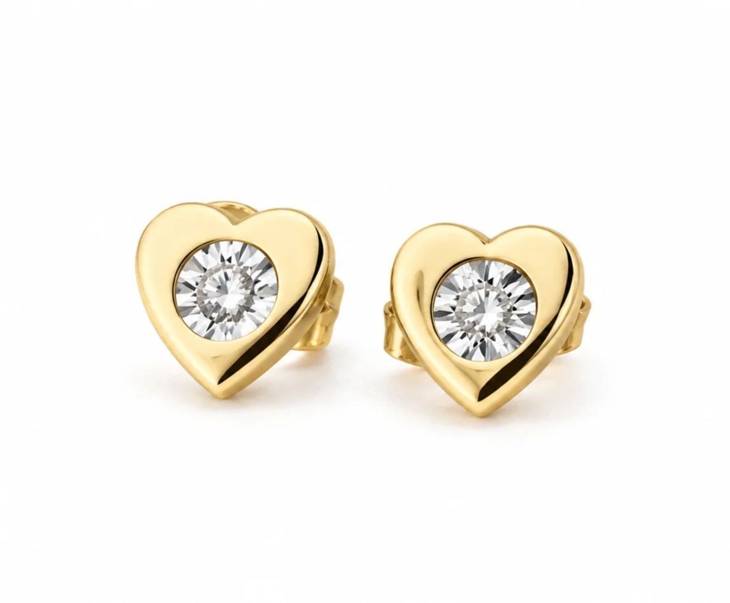 Złote kolczyki serca 585 z brylantami 0,09 ct – eleganckie kolczyki na sztyft (1).jpg