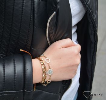 Bransoletka damska Fossil w żółtym złocie pancerka na sznurku✓Biżuteria damska Fossil w Sklepie z Biżuterią zegarki-diament.pl✓ Wymarzony prezent dla kobiety✓ Idealny prezent.JPG