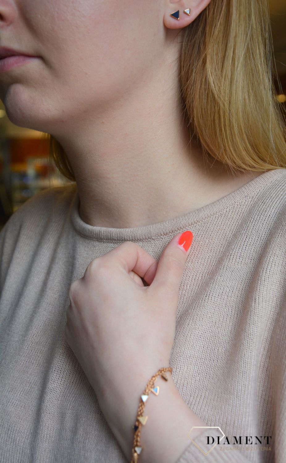 Bransoletka damska Fossil z masą perłową trójkąciki✓ Biżuteria damska Fossil w Sklepie z Biżuterią zegarki-diament.pl✓.jpg