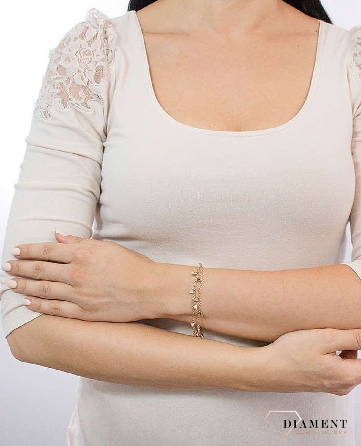 Bransoletka damska Fossil z masą perłową trójkąciki✓ Biżuteria damska Fossil w Sklepie z Biżuterią zegarki-diament.pl✓.jpg