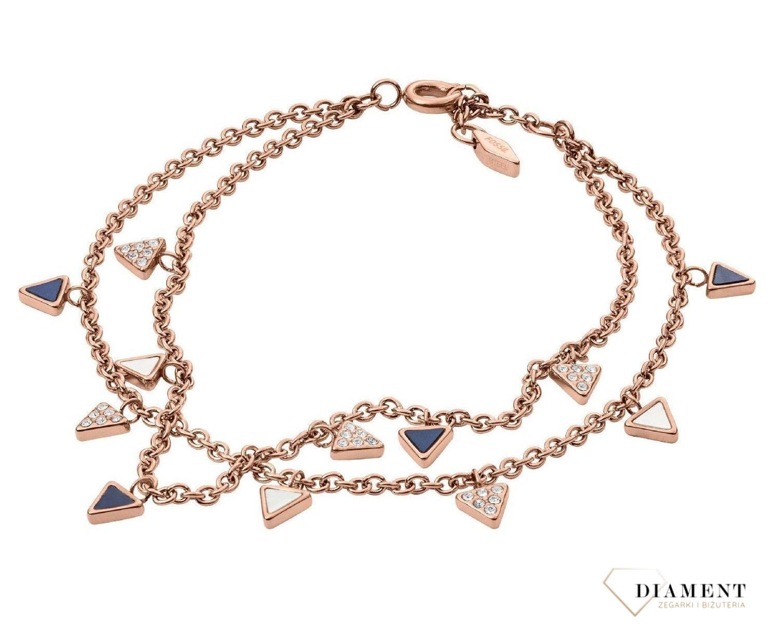 Bransoletka damska Fossil z masą perłową trójkąciki✓ Biżuteria damska Fossil w Sklepie z Biżuterią zegarki-diament.pl✓.jpg