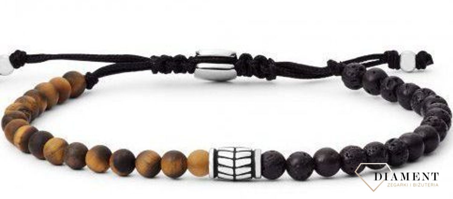 Bransoletka męska Fossil JF03169040 koraliki.jpg