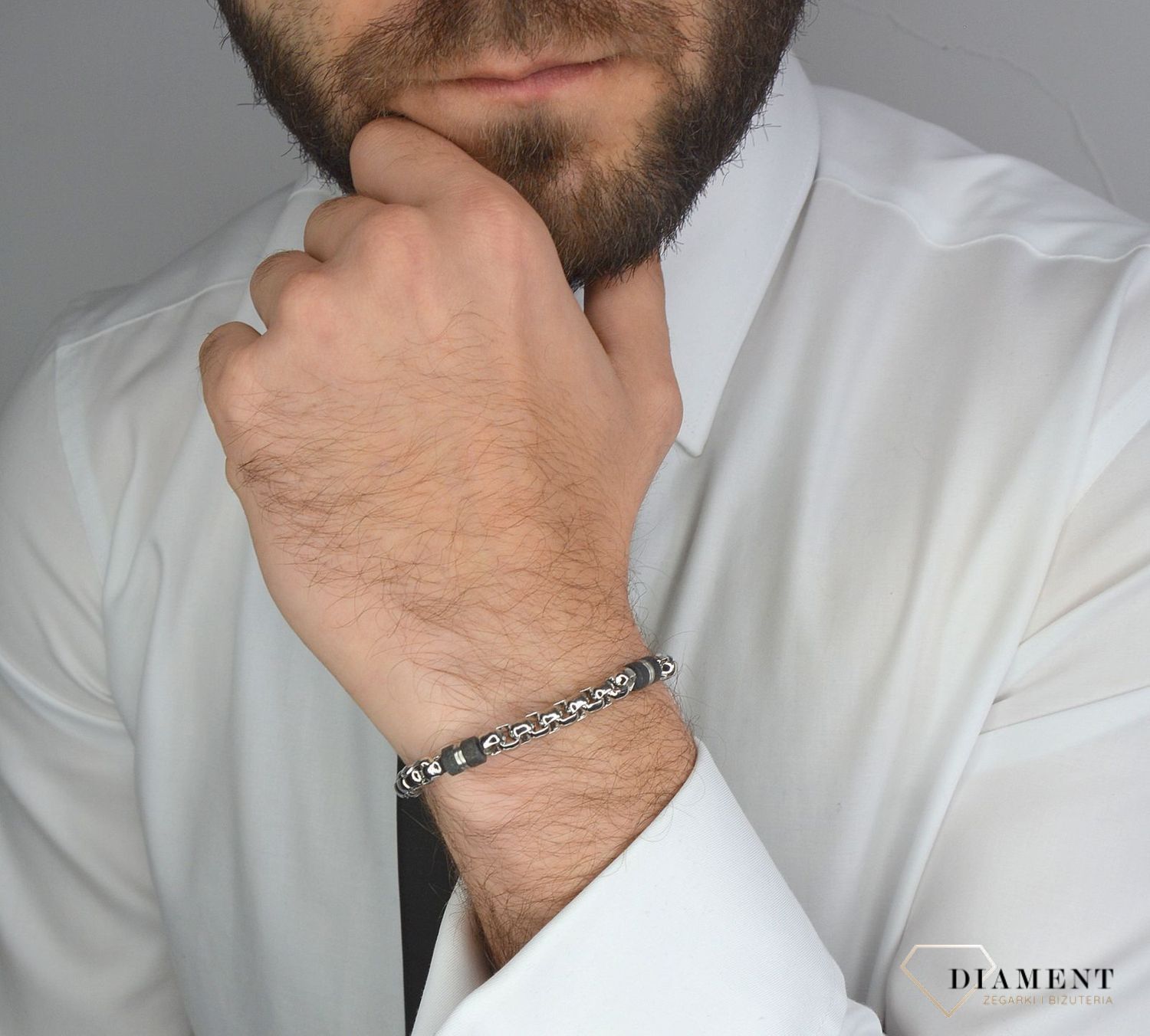 Bransoletka męska FOSSIL ozdobne elementy JF03313040 (2).jpg