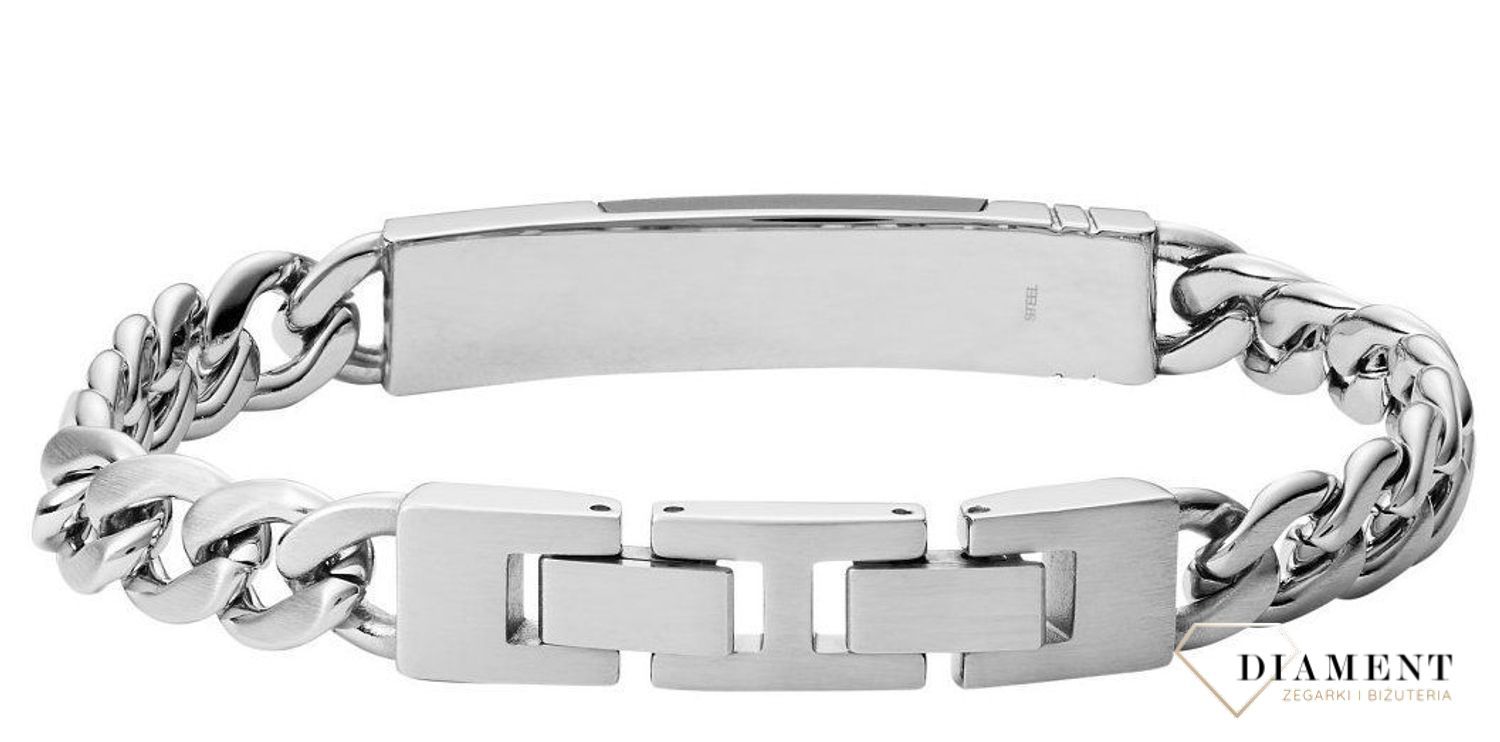 Bransoletka męska wykonana z wysokiej jakości stali w kolorze srebrnym z czarnym elementem ozdobnym. Biżuteria męska. Bransoleta męska. Prezent dla mężczyzny.  (1).jpg