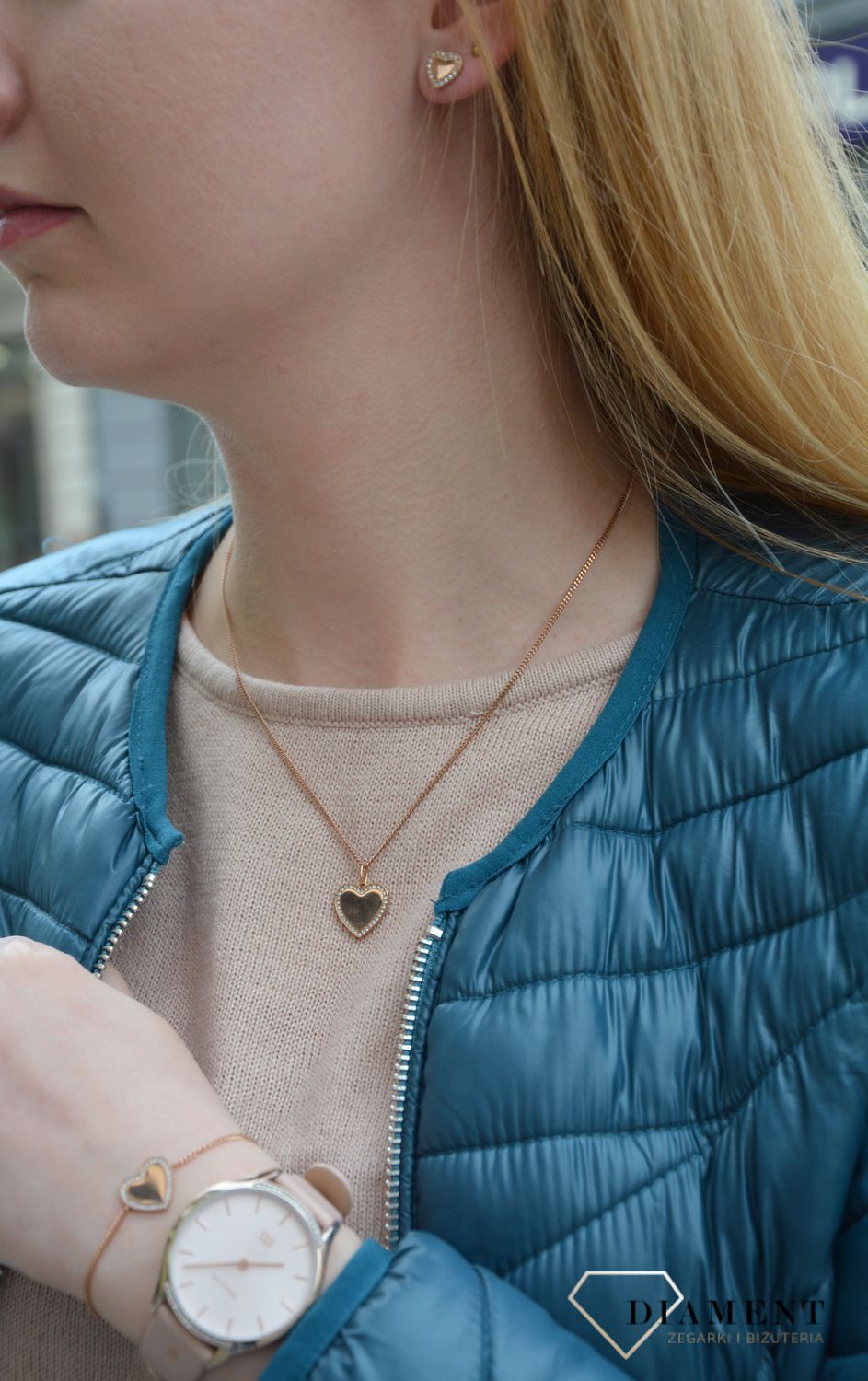 Bransoleta damska Fossil z serduszkiem i cyrkonią.  (2).jpg