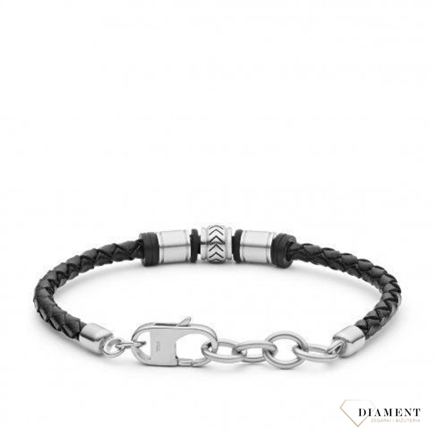 Bransoletka męska Fossil skórzana ze stalą (3).jpg