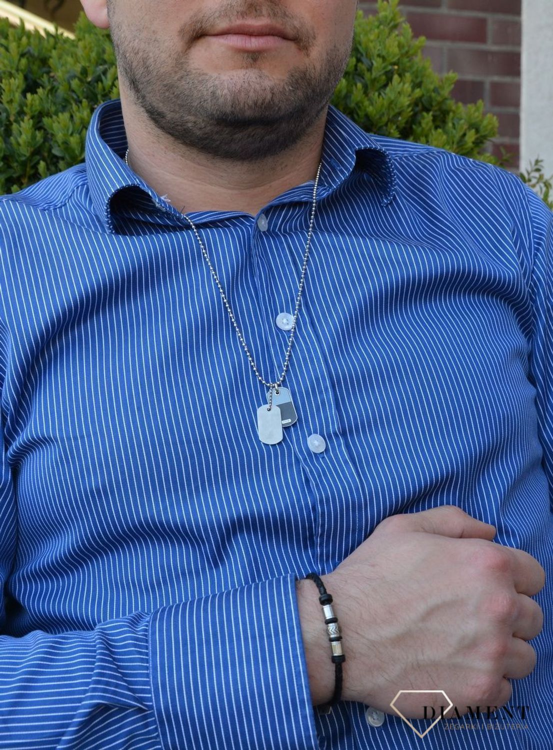 Bransoletka męska Fossil skórzana ze stalą (3).jpg