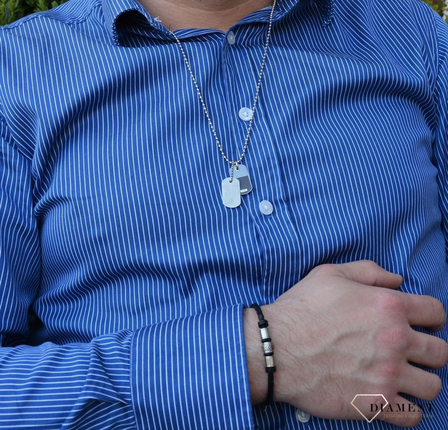 Bransoletka męska Fossil skórzana ze stalą (3).jpg