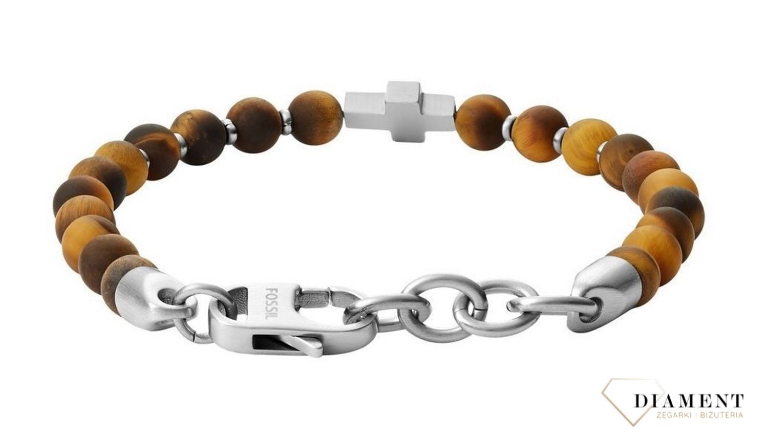 Bransoletka męska z koralików tak zwanych tygrysie oko. Biżuteria męska z akcesoriami męskimi w ofercie sklepu jubilerskiego Diament. Biżuteria męska Fos.jpg