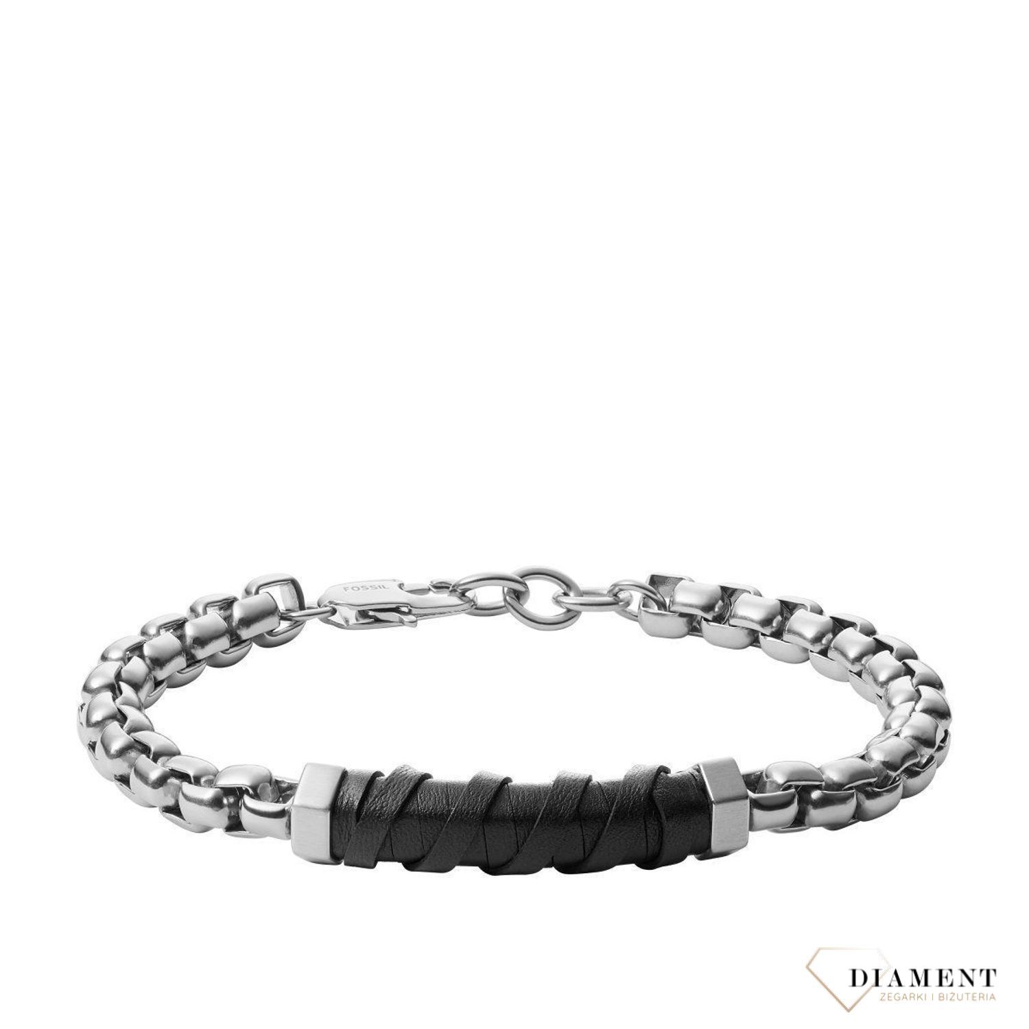 Bransoletka męska  FOSSIL z czarną skórką JF03631040v.jpg
