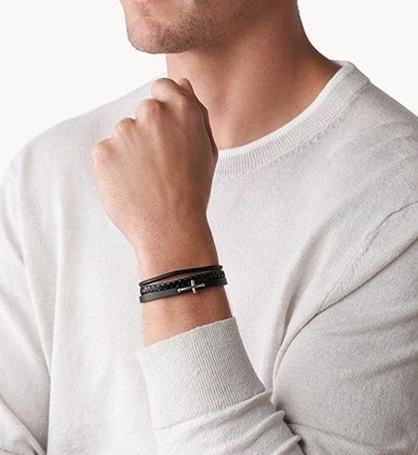 Bransoletka męska FOSSIL z krzyżem JF03855040.1.jpg