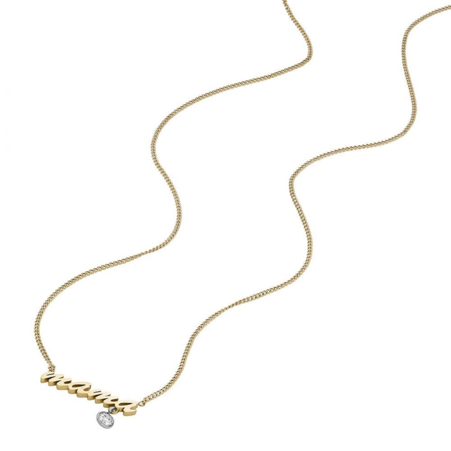 Biżuteria Fossil Naszyjnik damski ''mama JF04431998. Stalowy naszyjnik damski. Naszyjnik dla mamy z cyrkonią. Naszyjnik z napisem mama marki Fossil. Naszyjnik damski na prezent na Dzień Mamy.  (5).jpg