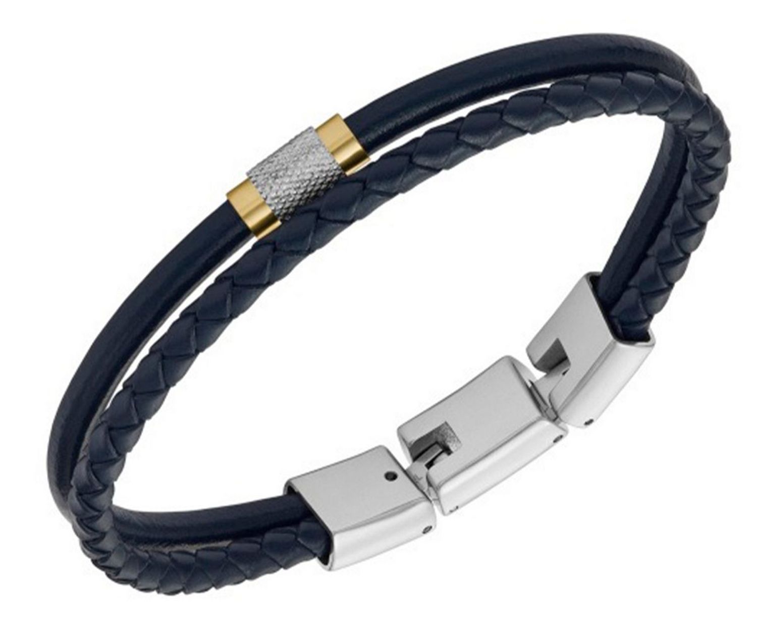 Bransoletka męska Fossil granatowe rzemyki JF04703998. Męska biżuteria. Męska bransoletka. Bransoletka męska z rzemyków. Bransoletka męska Fossil na prezent. Męska bransoletka na rzemykach granatowa..jpg