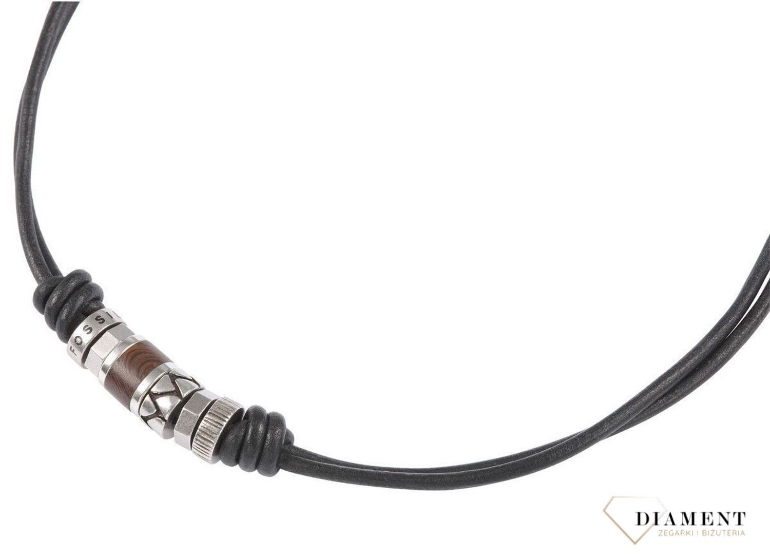 Naszyjnik męski na podwójnych skórzanych paskach z elementami ozdobnymi, które zostały wykonane z wysokiej jakości stali. Biżuteria męska. Zapraszamy! v (2).jpg