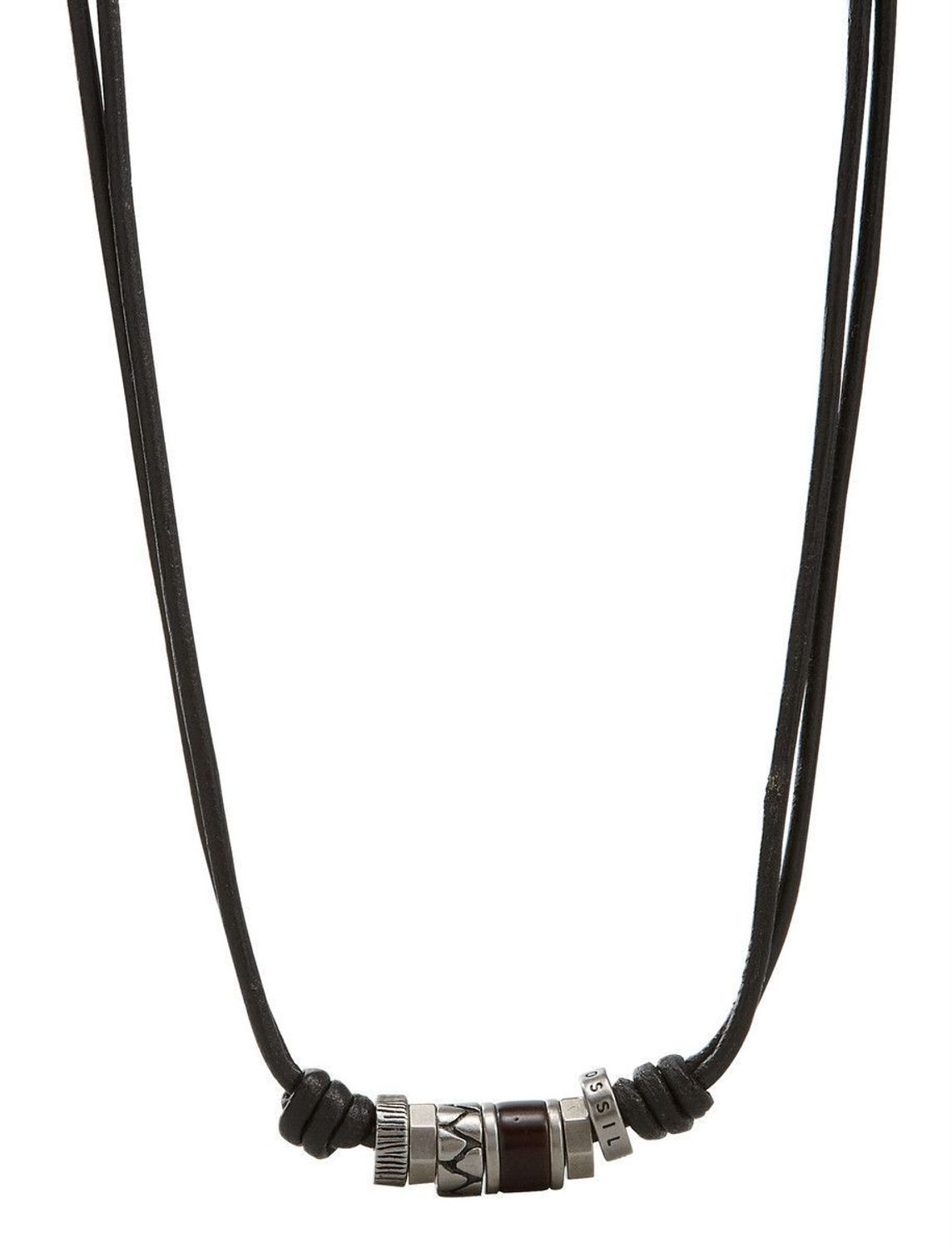 Naszyjnik męski na podwójnych skórzanych paskach z elementami ozdobnymi, które zostały wykonane z wysokiej jakości stali. Biżuteria męska. Zapraszamy! v (2).jpg