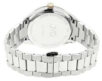 Stylowy zegarek damski JVD JG1011.3 z kopertą 36 mm, stal nierdzewna z powłoką IPGold, mechanizm Miyota, szkło mineralne, datownik, wodoszczelność 5 5.jpg