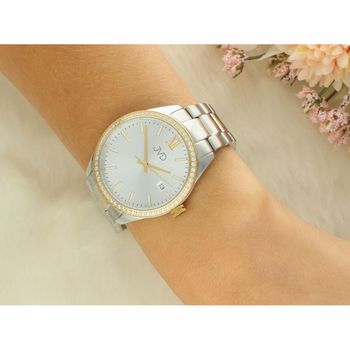 Stylowy zegarek damski JVD JG1011.3 z kopertą 36 mm, stal nierdzewna z powłoką IPGold, mechanizm Miyota, szkło mineralne, datownik, wodoszczelność 5 ATM. Idealny na co dzień i na prezent.7.jpg