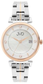 Zegarek damski JG1030.2 JVD ze stalową kopertą z powłoką IPRose, szkłem mineralnym hartowanym i japońskim mechanizmem Miyota. Elegancki, biżuteryjny zegarek z funkcją daty i wodoszczelnością 1.jpg