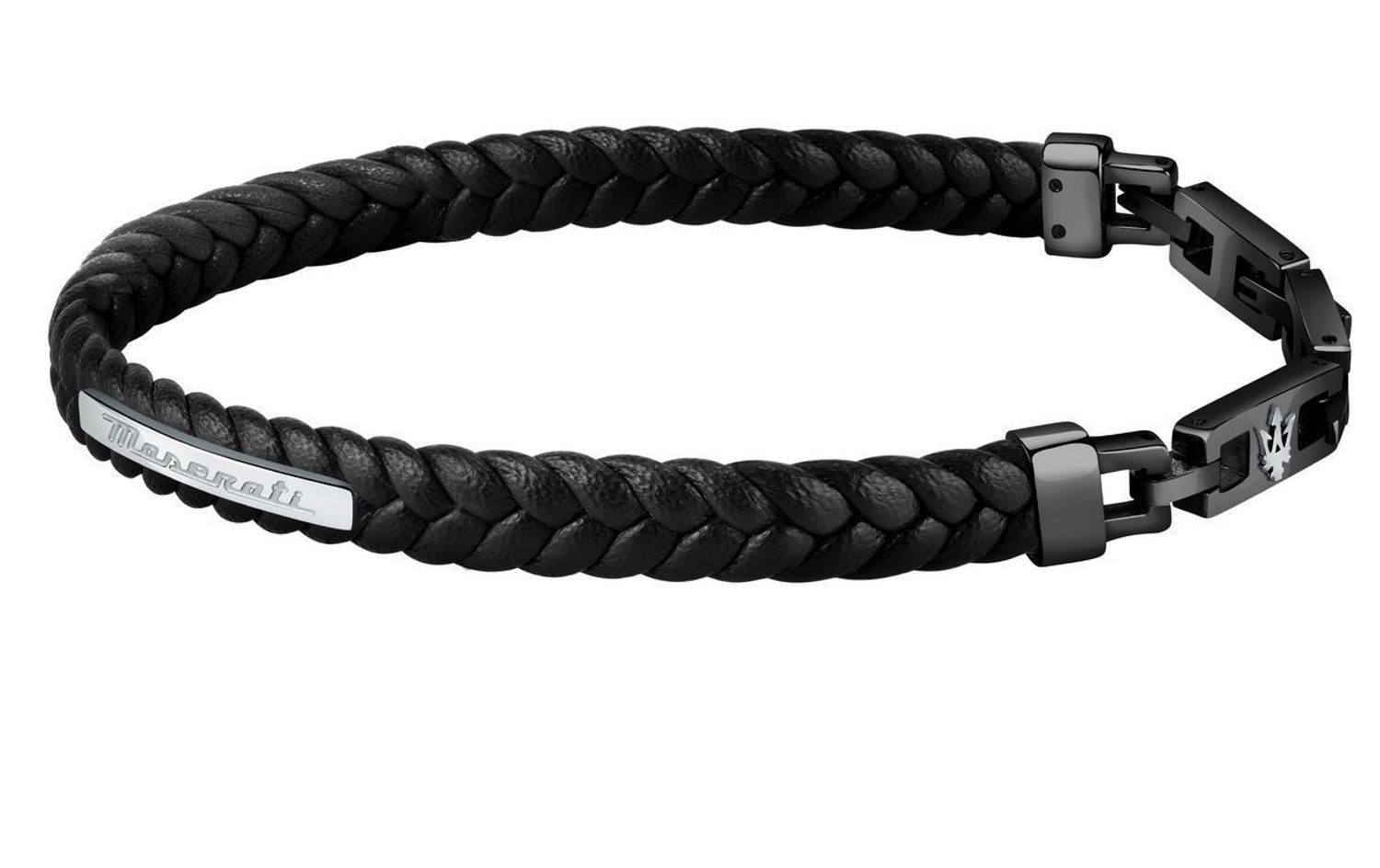 Bransoletka męska Maserati skórzana czarna plecionka JM222AVE02👍Bransoletki męskie Maserati 🎁 Bransoletki z grawerem Maserati (6).jpg