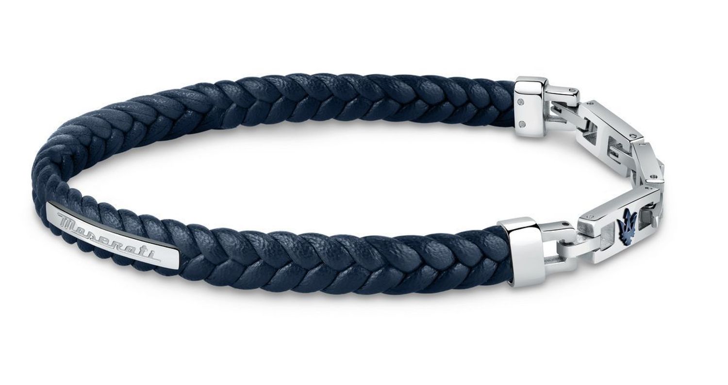Bransoletka męska Maserati skórzana granatowa plecionka JM222AVE04👍Bransoletki męskie Maserati 🎁 Bransoletki z grawerem Maserat (1).jpg