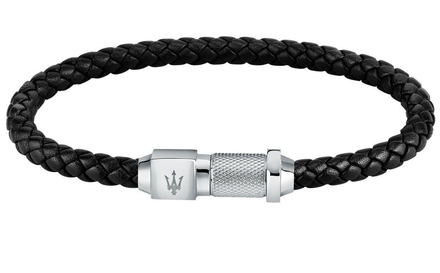 Bransoletka męska Maserati skórzana czarna plecionka JM223AVE17. Męska bransoletka Maserati. Bransoletka męska z logo. Bransoletka męska Maserati. Bransoletka włoskiej marki Maserati na prezent dla mężczyzny..jpg