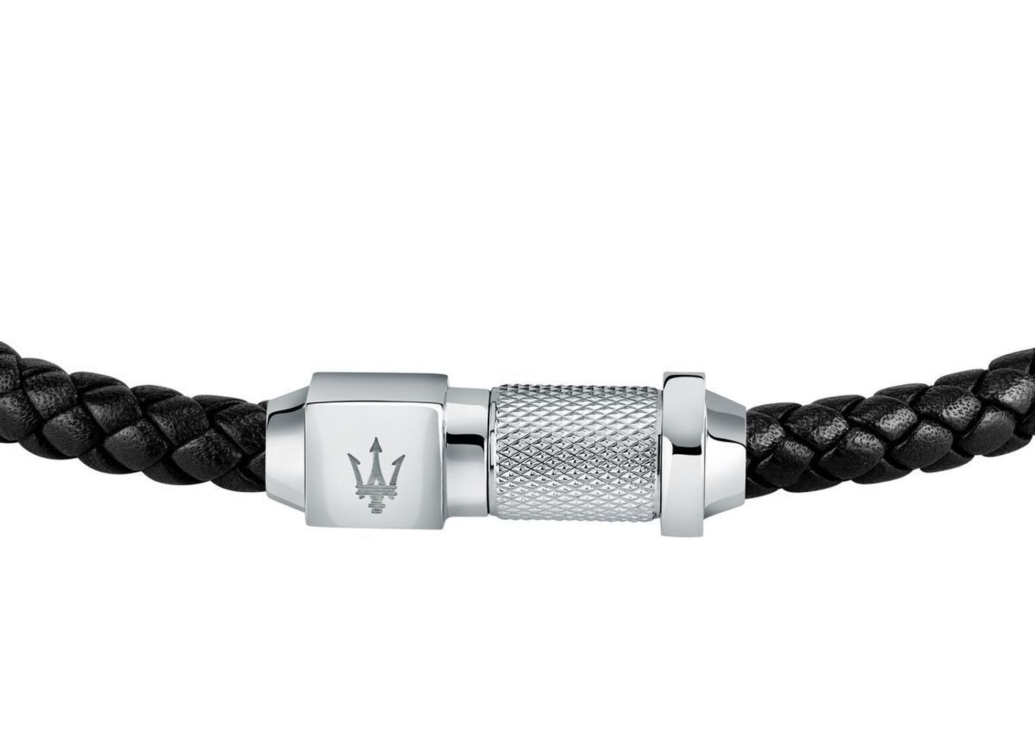 Bransoletka męska Maserati skórzana czarna plecionka JM223AVE17. Męska bransoletka Maserati. Bransoletka męska z logo. Bransoletka męska Maserati. Bransoletka włoskiej marki Maserati na prezent dla mężczyzny..jpg