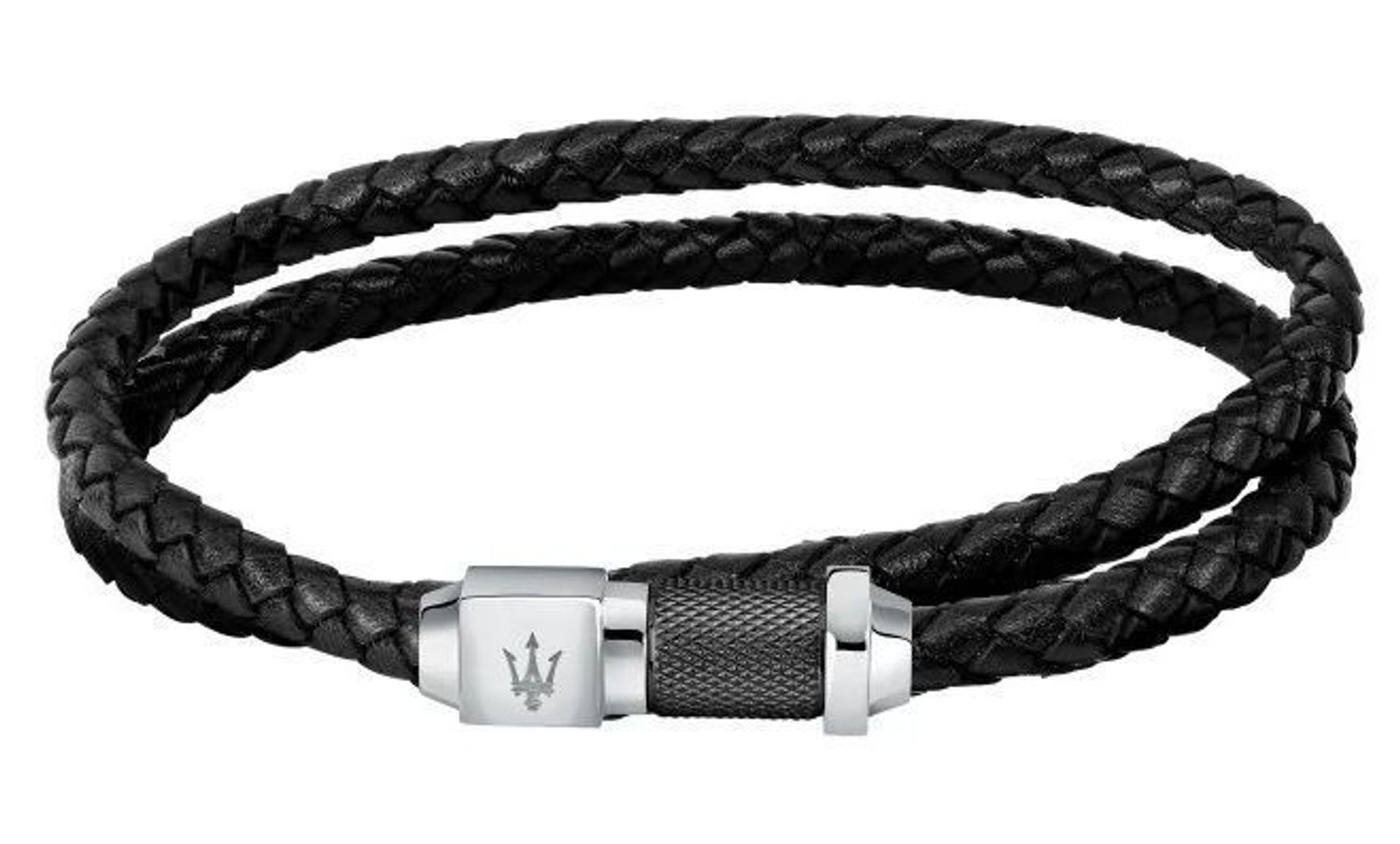 Bransoletka męska Maserati skórzana plecionka JM223AVE18. Męska bransoletka Maserati. Bransoletka męska z logo. Bransoletka męska Maserati. Bransoletka włoskiej marki Maserati na prezent dla mężczyzny..jpg