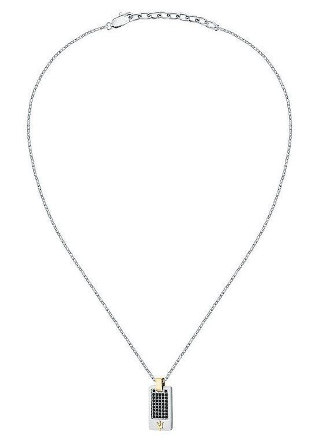 Stalowy naszyjnik męski Maserati zawieszka w cyrkoniach z logo JM222AVD02. Stalowy naszyjnik męski Maserati. Naszyjnik stalowy Maserati. Naszyjnik z nieśmiertelnikiem Maserati. Naszyjnik męski na prezent.  (1).jpg