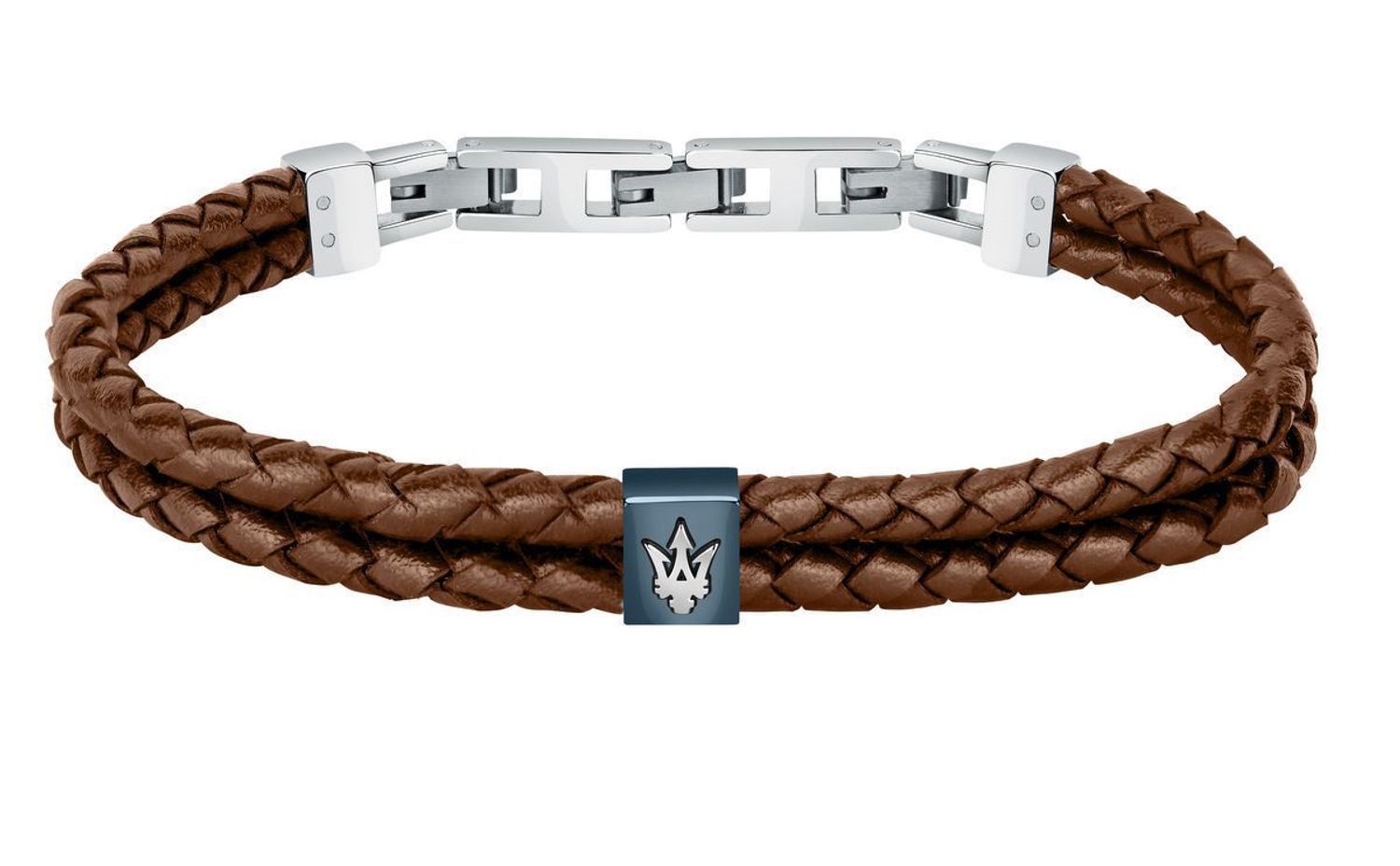 Bransoletka męska Maserati brązowa skóra podwójna plecionka JM422AVE14 stal👍Bransoletki męskie Maserati 🎁 Bransoletki z grawerem Maserati (2).jpg