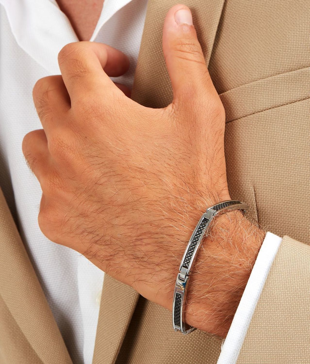 Bransoletka męska stalowa Maserati srebrno-czarna JM423AVD24👍Bransoletki męskie Maserati 🎁 Bransoletki z grawerem Maserati (2).jpg