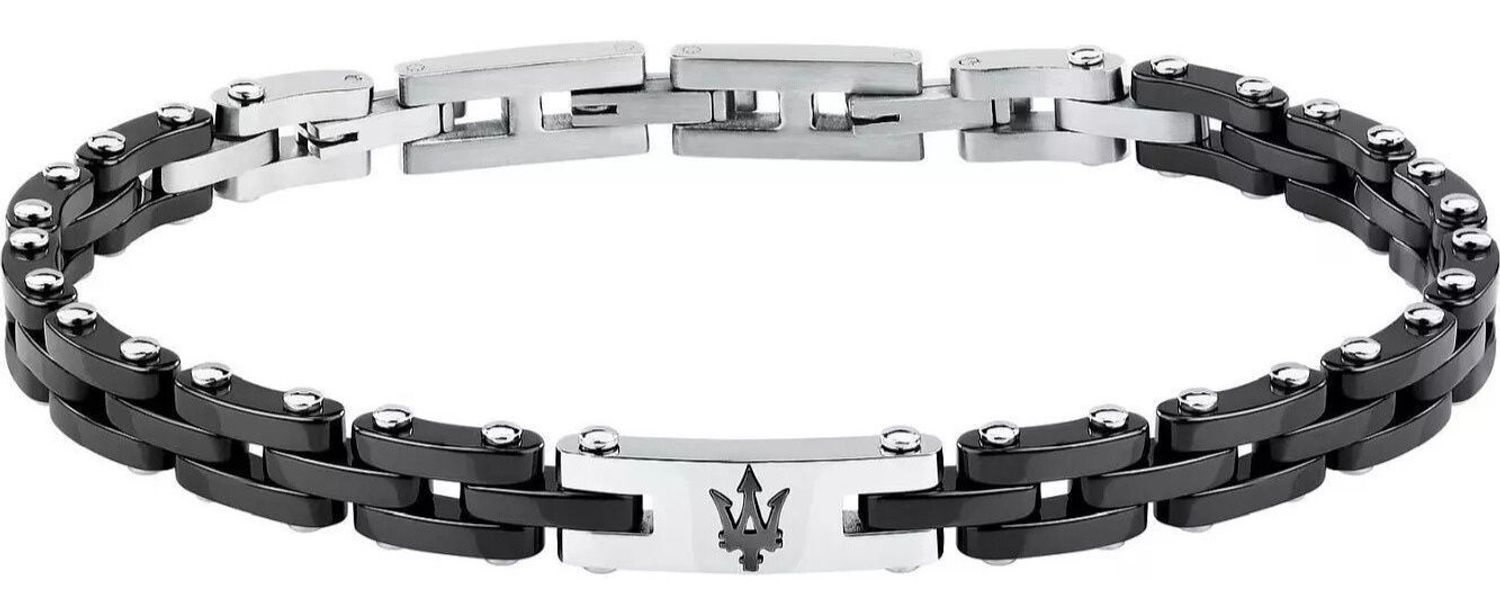 Stylowa bransoleta męska Maserati Ceramic JM425ATZ64 ze stali szlachetnej i ceramiki. Regulowana długość, nowoczesny design, idealna na prezent.1.jpg