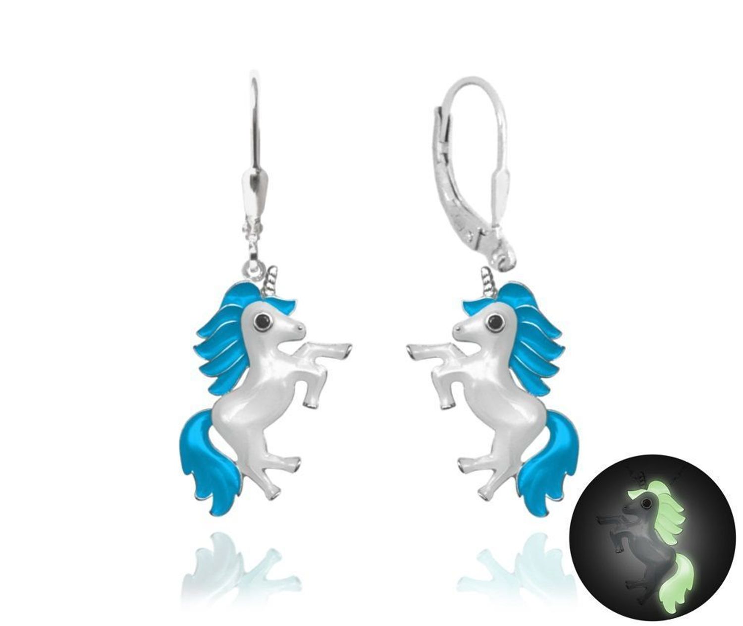 Srebrne kolczyki dla dziewczynki niebieski jednorożec JMAD0011TE00..jpg