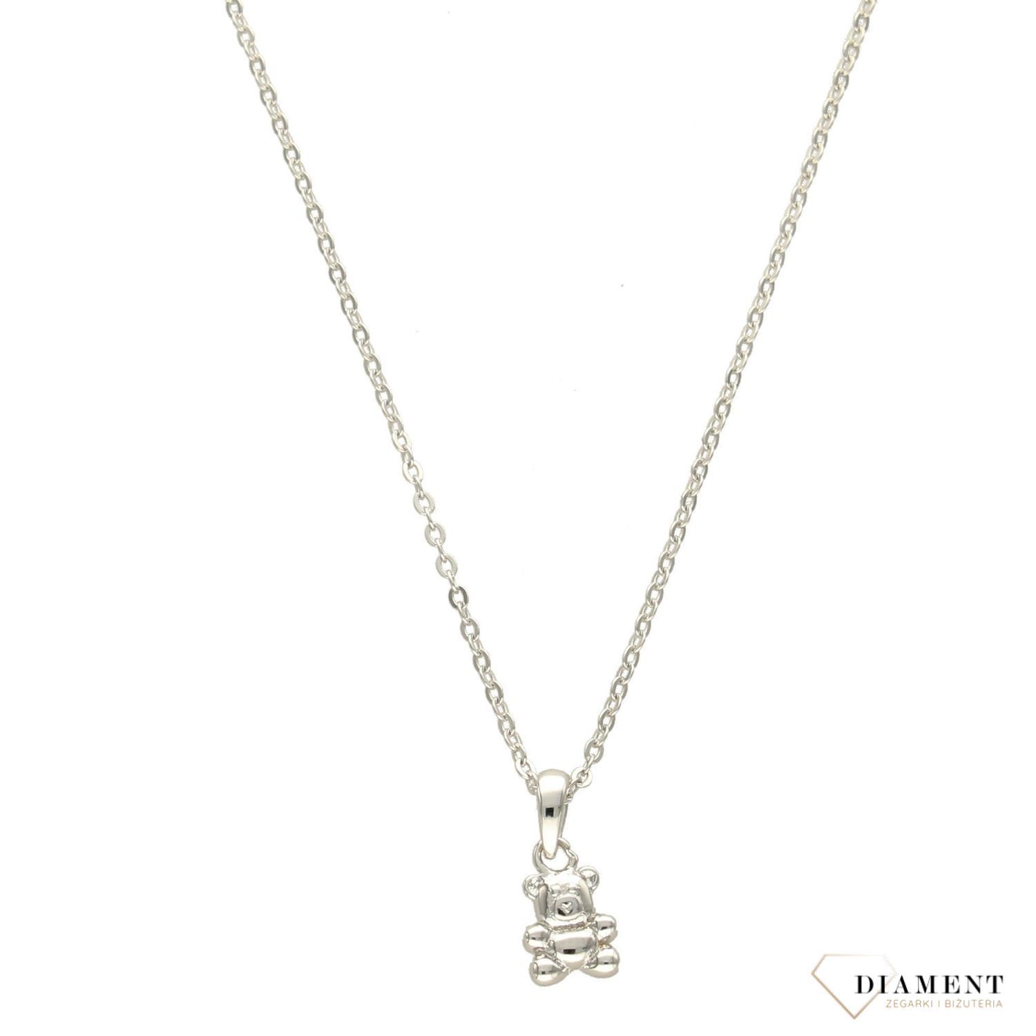 Naszyjnik srebrny dla dziewczynki mały miś JMAD0013SN38.jpg