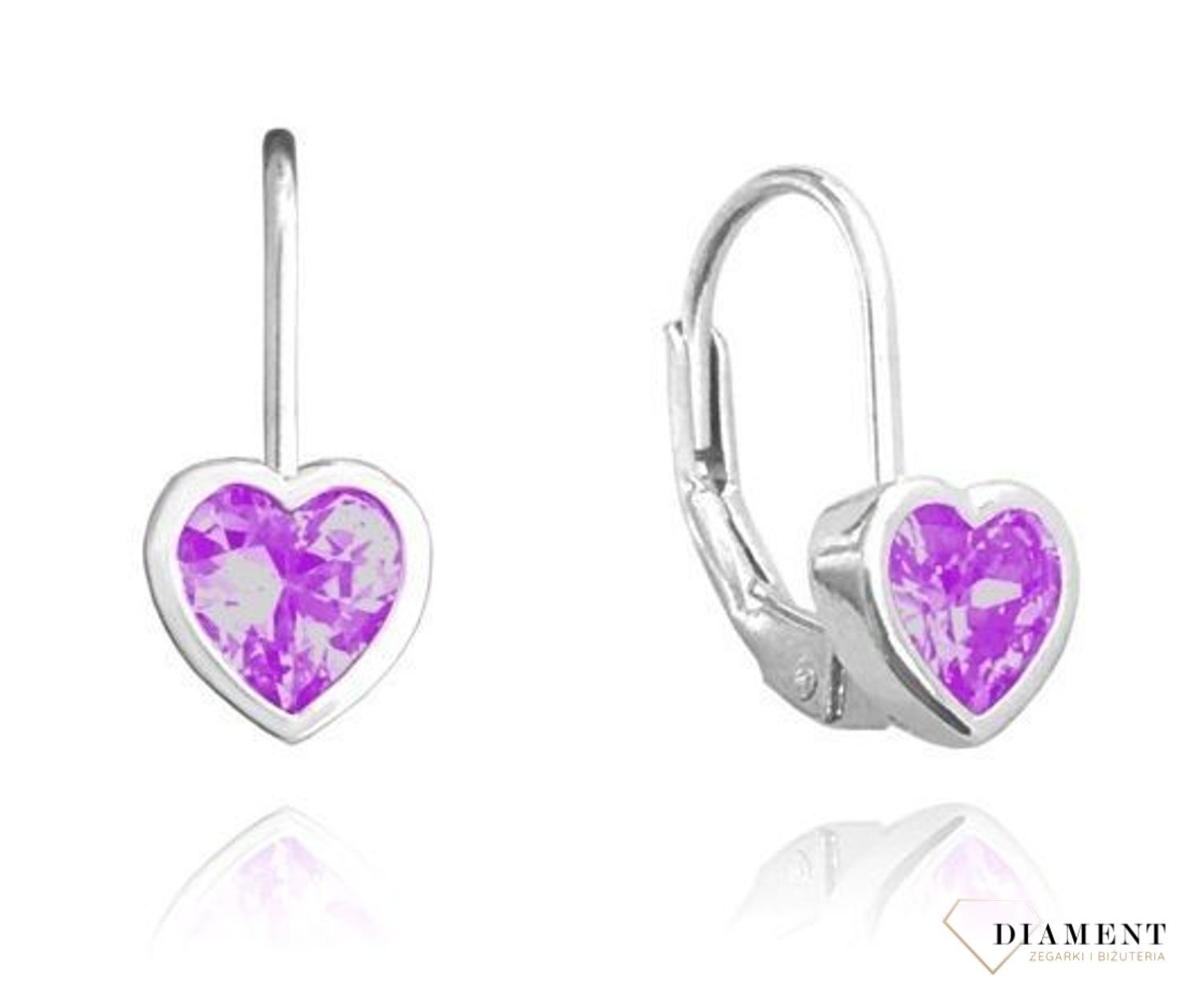 Kolczyki srebrne fioletowe serca JMAD0015FE01.jpg