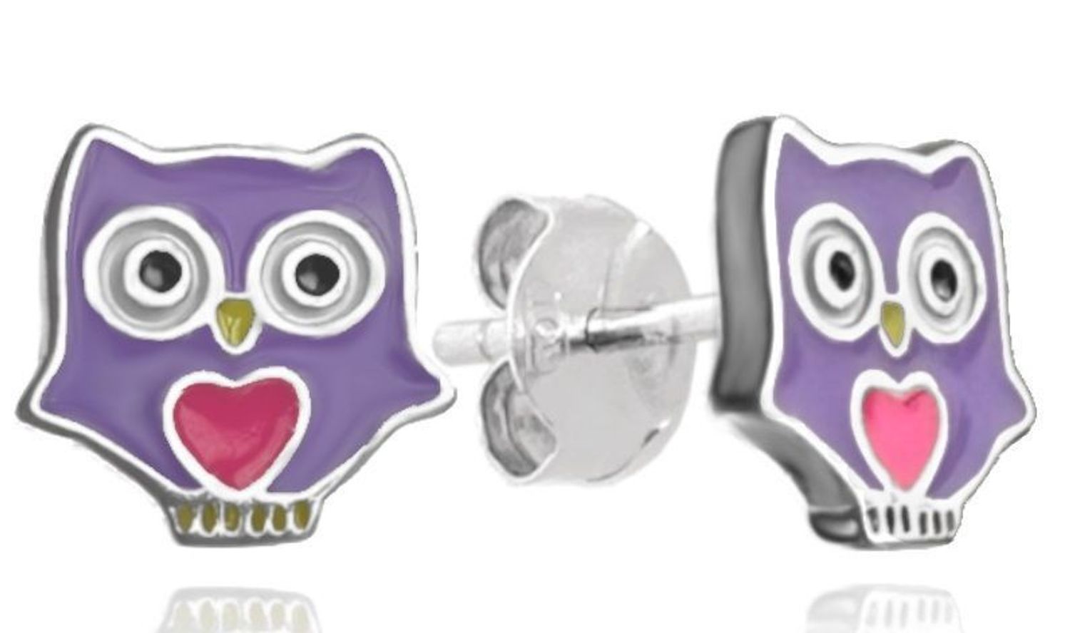 Srebrne kolczyki dziecięce 925 fioletowe sowy JMAD0041SE00.jpg