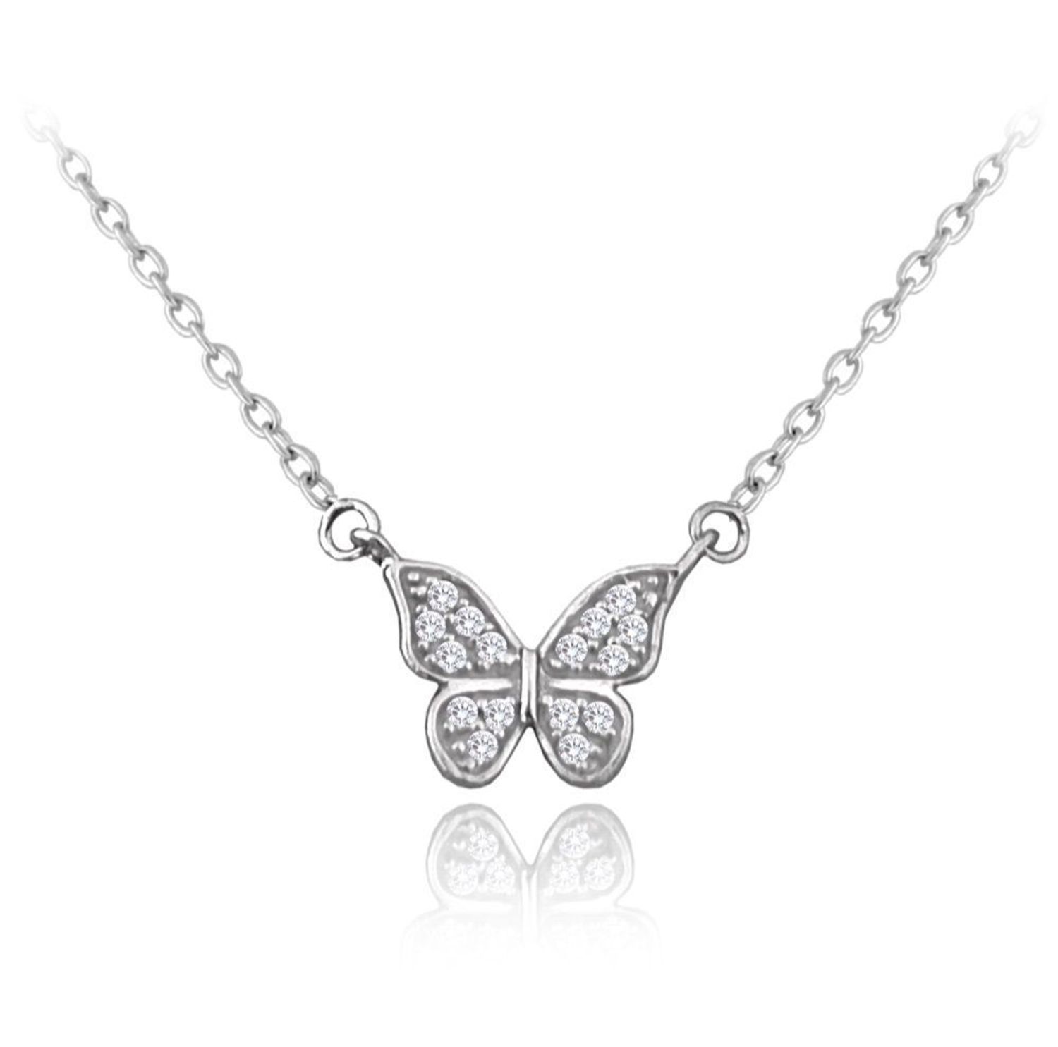 Srebrny naszyjnik dziecięcy 925 z motylkiem JMAD0045SN38.jpg