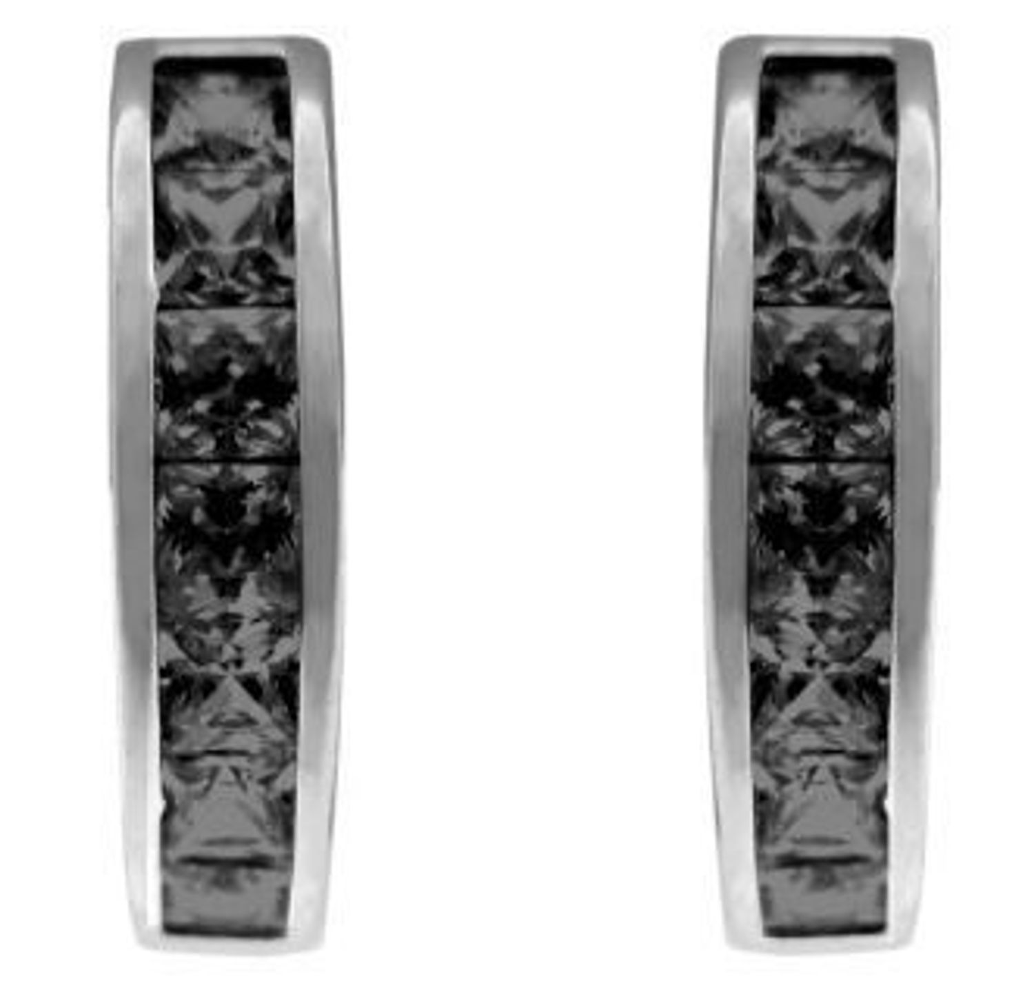 MINET srebrne kolczyki kółka z czarnymi cyrkoniami, rodowane srebro 925. Eleganckie, trwałe i wygodne kolczyki idealne na co dzień i na specjalne okazje.2.jpg