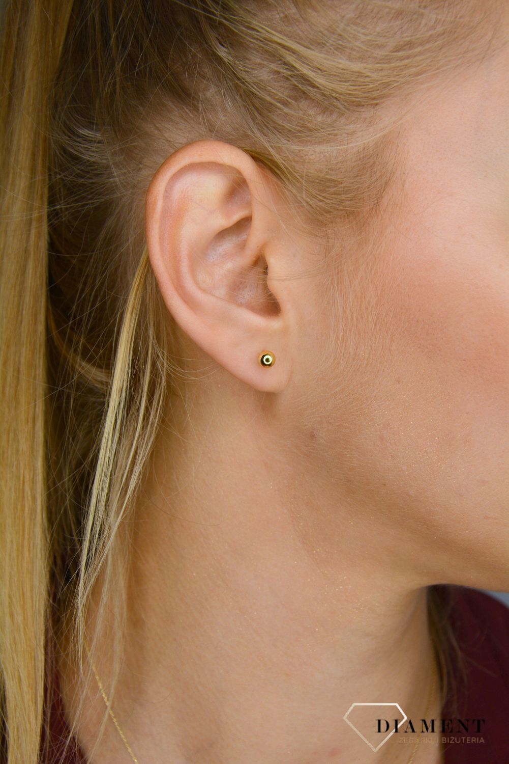 Kolczyki srebrne pozłacane kulki JMAN0031GE05.jpg