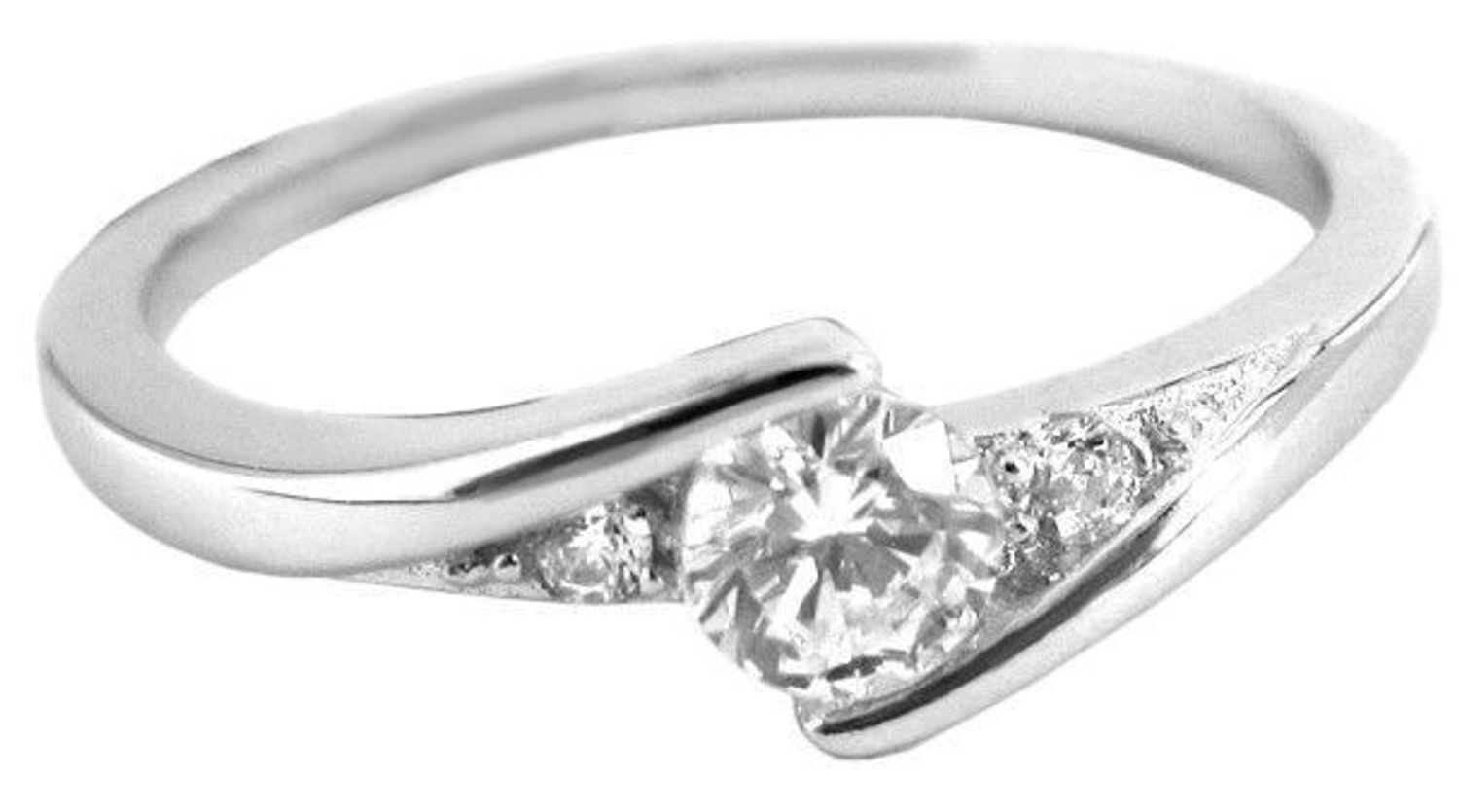 Srebrny pierścionek damski 925 obrączka z cyrkonią rozmiar 9 JMAN0046SR49. Srebrny pierścionek delikatny damski. Pomysł na prezent dla kobiety. Mały srebrny pierścionek..jpg