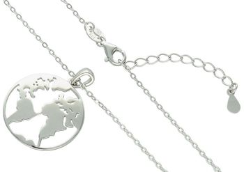 Srebrny naszyjnik celebrytka „Mapa świata” kula ziemska JMAN0061SN45.jpg