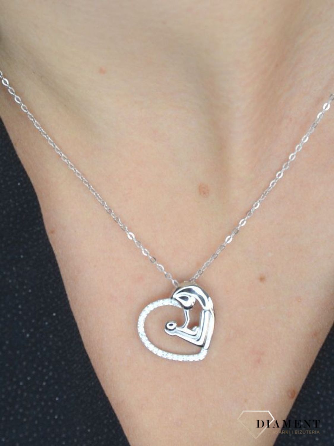 Naszyjnik srebrny 'Maluszek mamusi' prezent dla młodej mamy JMAN0176SN45.jpg