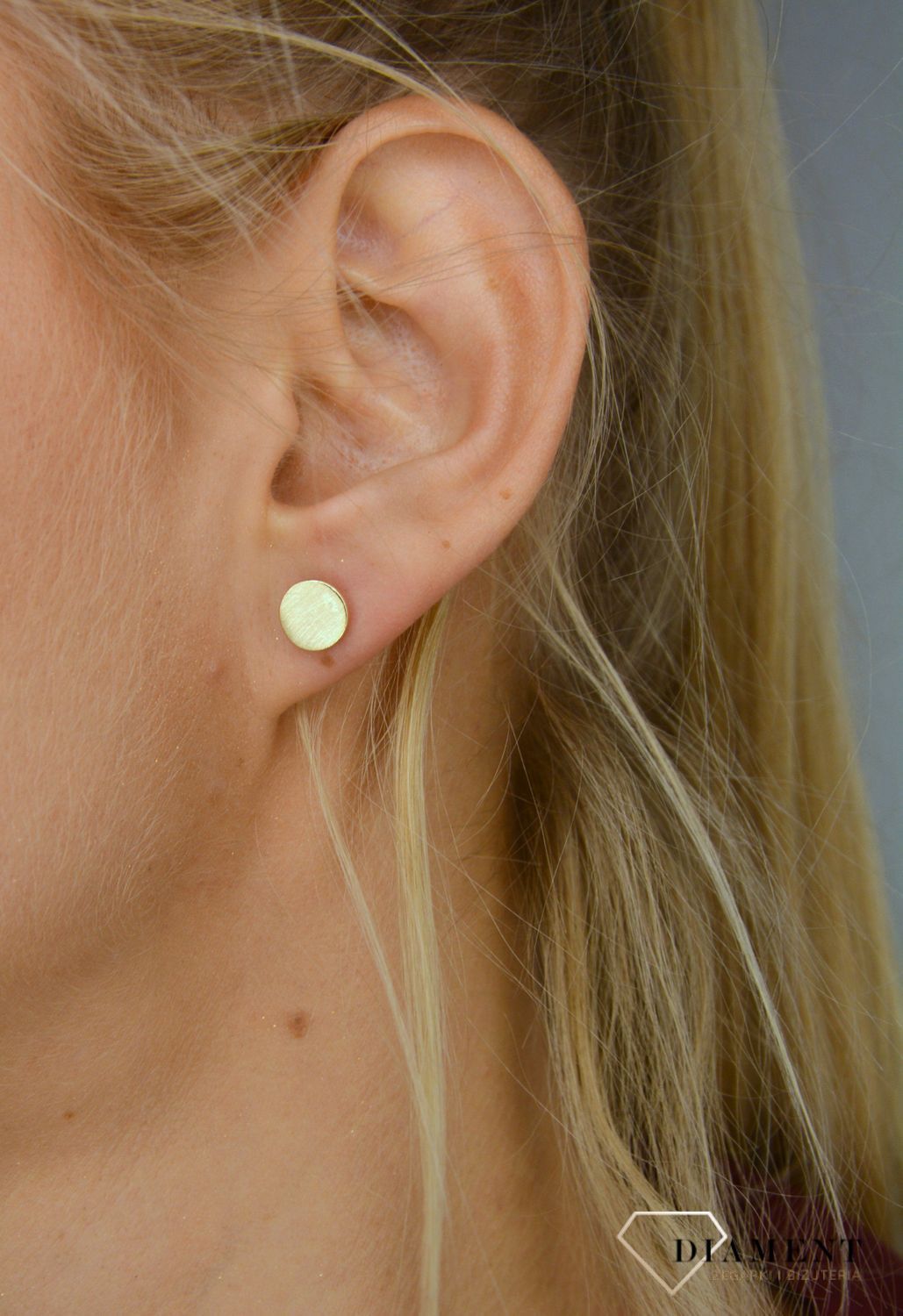 Kolczyki srebrne pozłacane matowe kółka.jpg