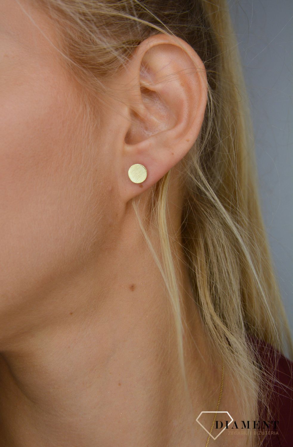 Kolczyki srebrne pozłacane matowe kółka.jpg