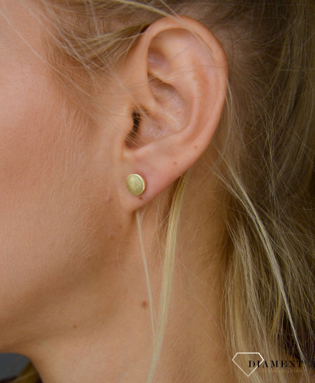 Kolczyki srebrne pozłacane matowe kółka.jpg