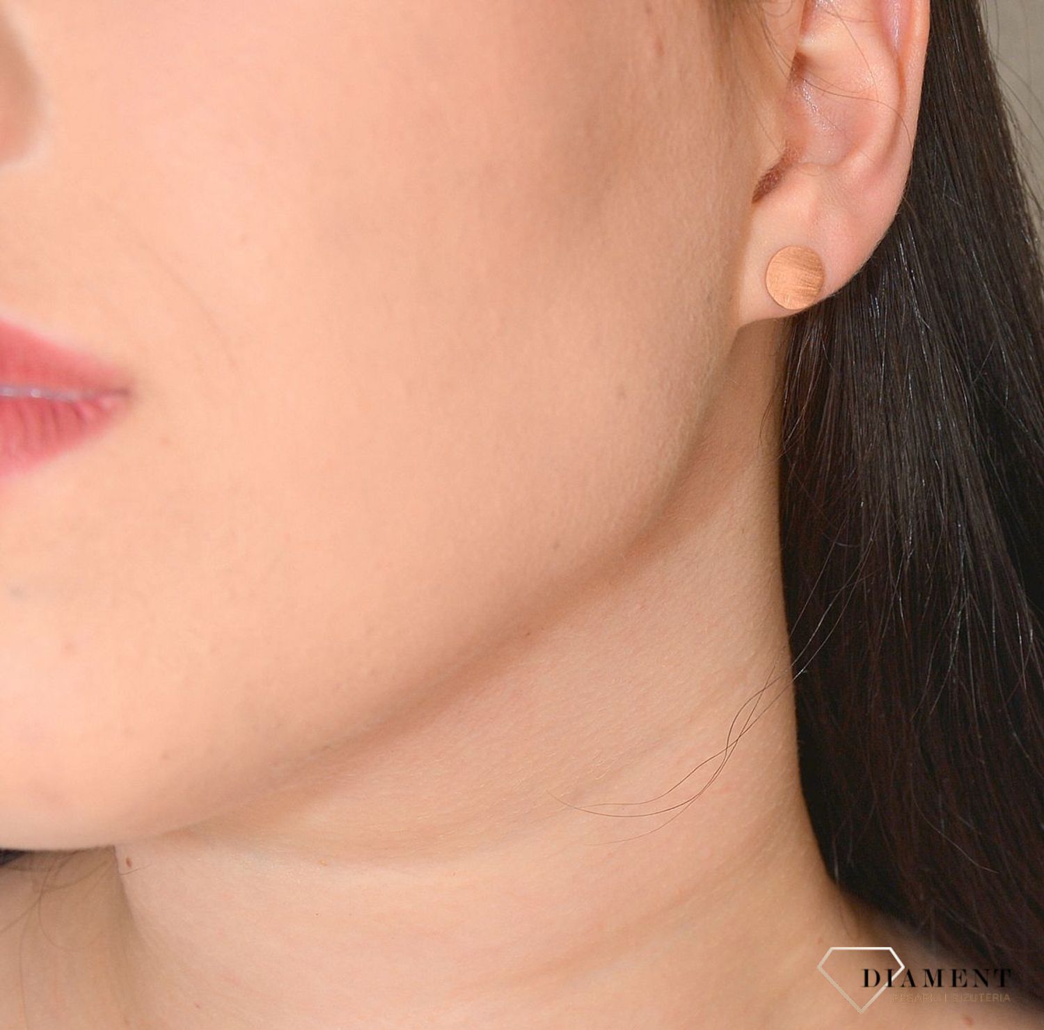 Kolczyki srebrne pozłacane matowe kółka różowe złoto JMAN0181YE09.jpg