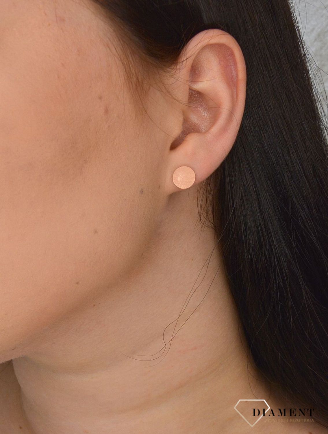 Kolczyki srebrne pozłacane matowe kółka różowe złoto JMAN0181YE09.jpg
