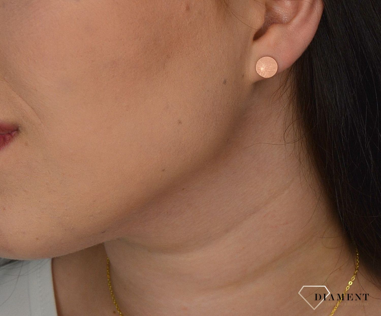 Kolczyki srebrne pozłacane matowe kółka różowe złoto JMAN0181YE09.jpg