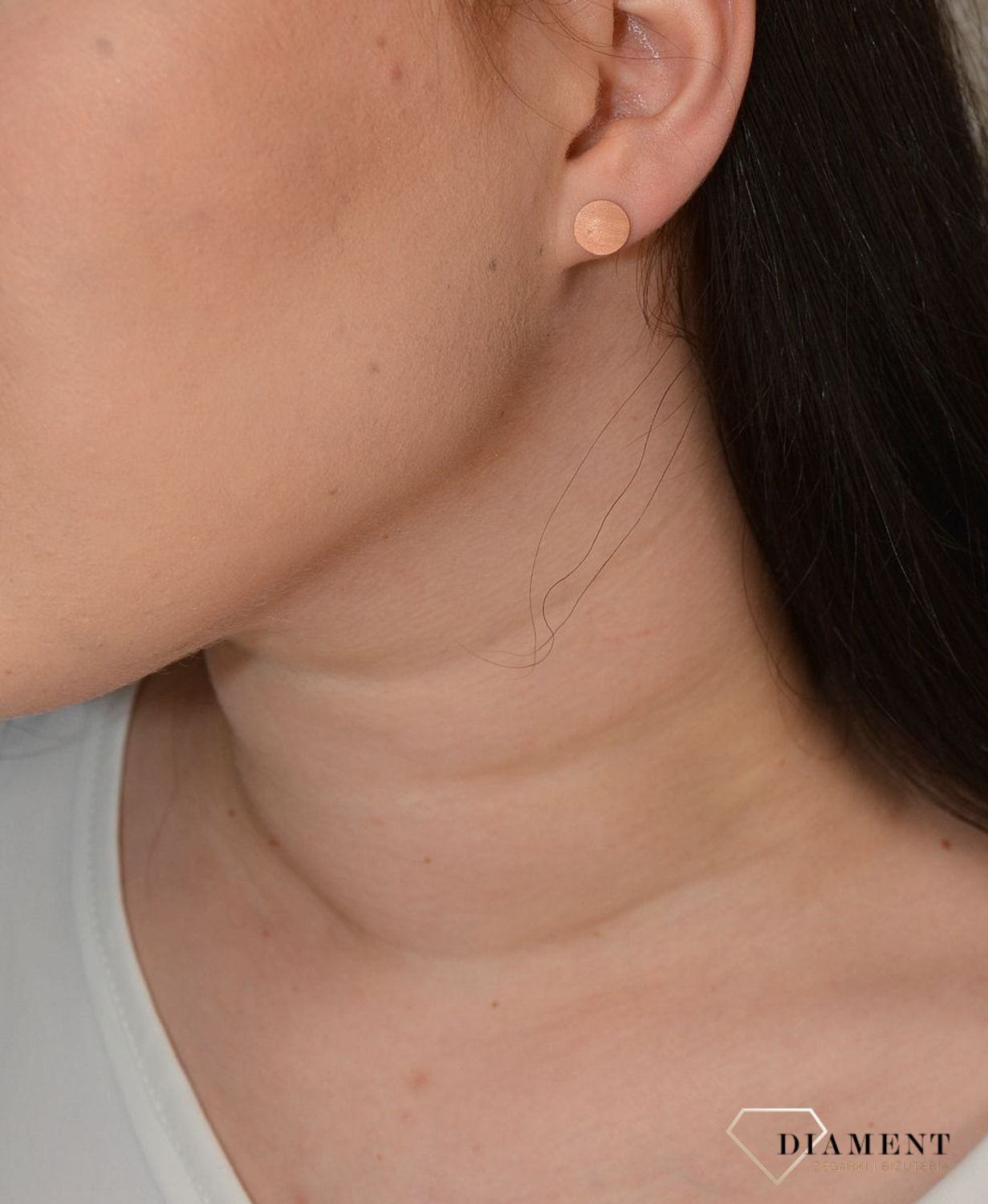 Kolczyki srebrne pozłacane matowe kółka różowe złoto JMAN0181YE09.jpg