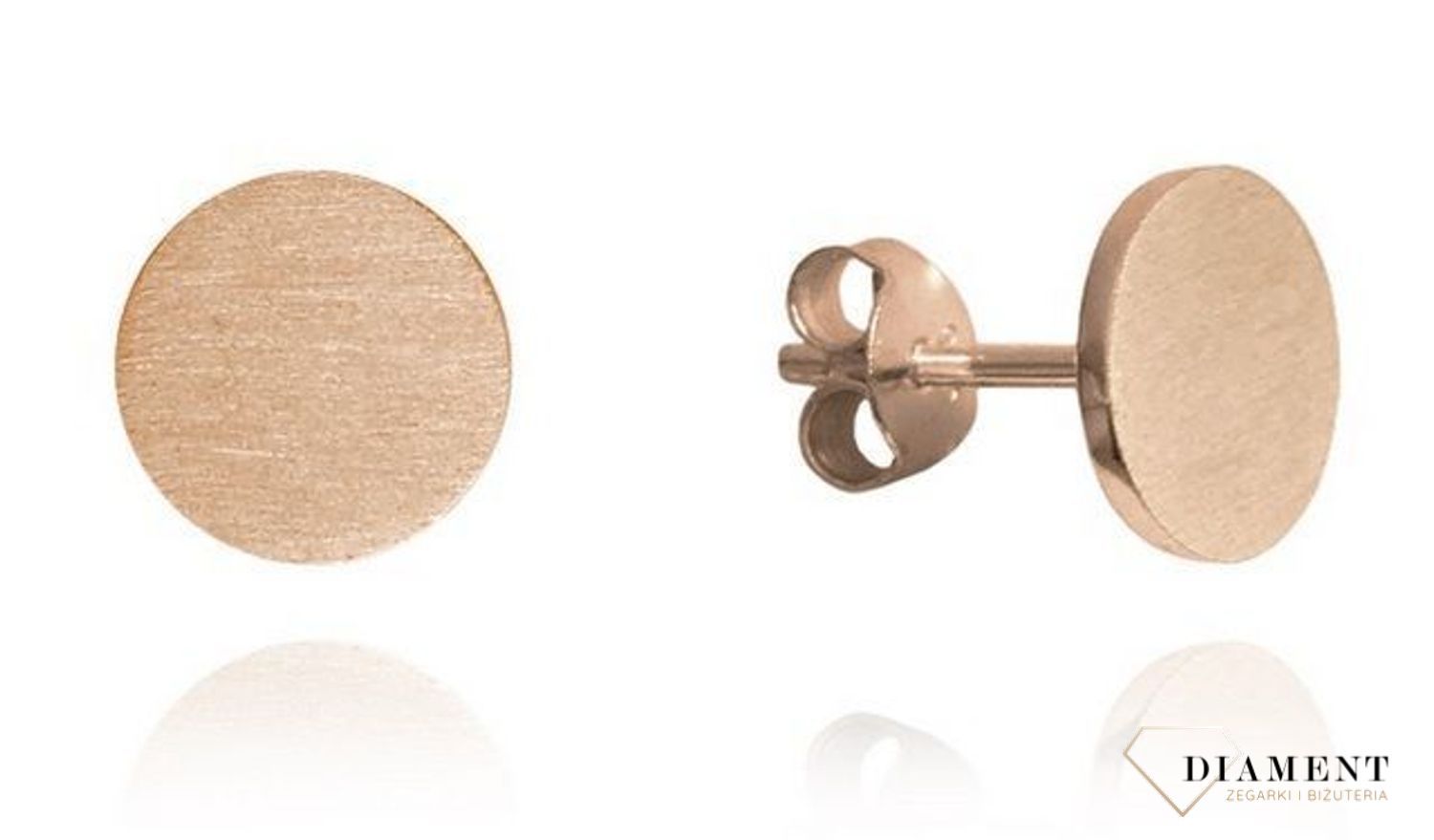 Kolczyki srebrne pozłacane matowe kółka różowe złoto JMAN0181YE09.jpg